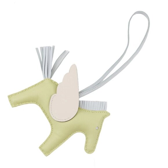 HERMES Rodeo Bag Charm Pegasus Size MM Lambskin Jaune Bourgeon/Machete/Blue ... - Picture 8 of 8